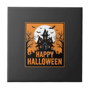 Halloween Haunted House Silhouette Vector Design_1 Tile