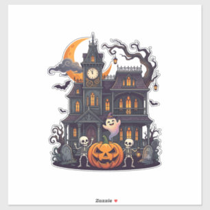 Halloween Haunted House Skeletons Pumpkin Ghost Cr