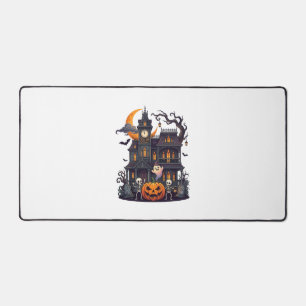 Halloween Haunted House Skeletons Pumpkin Ghost Cr Desk Mat