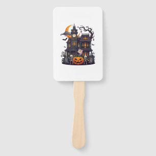 Halloween Haunted House Skeletons Pumpkin Ghost Cr Hand Fan