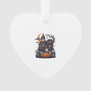Halloween Haunted House Skeletons Pumpkin Ghost Cr Ornament