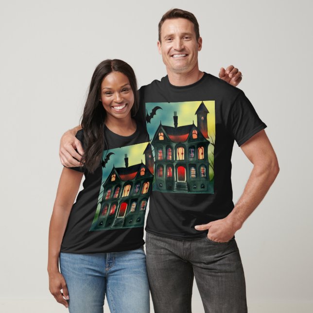 Halloween Haunted House T-Shirt (Unisex)
