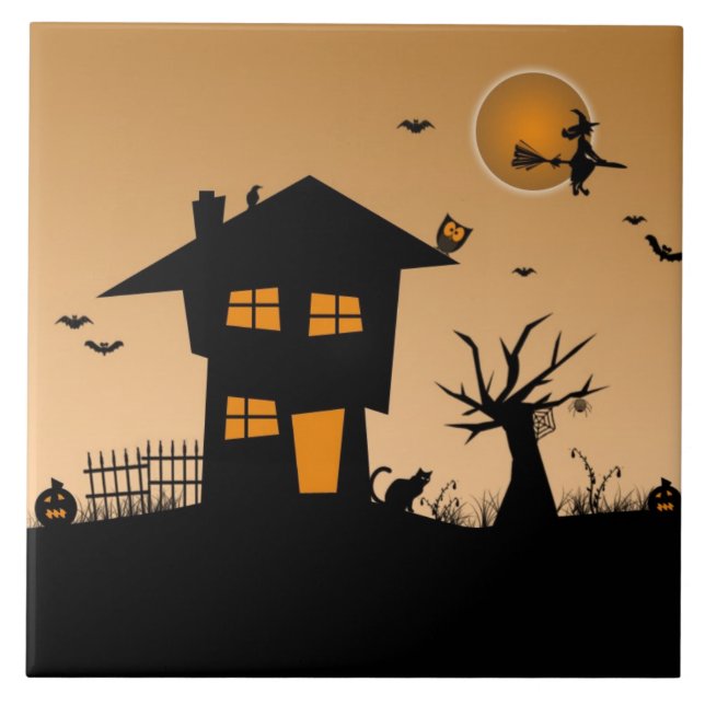 Halloween Haunted House Tile (Front)