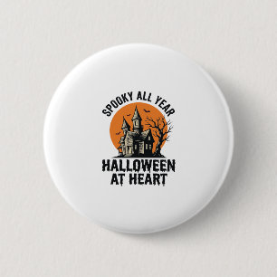 Halloween Haunted House Vintage Engraving Shirt Ar 6 Cm Round Badge