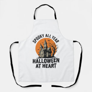 Halloween Haunted House Vintage Engraving Shirt Ar Apron