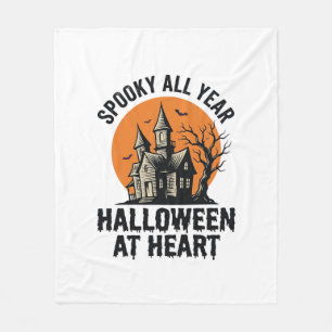 Halloween Haunted House Vintage Engraving Shirt Ar Fleece Blanket