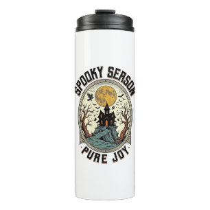 Halloween Haunted House Vintage Engraving Spooky J Thermal Tumbler
