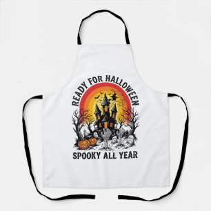 Halloween Haunted House Vintage Scary Ready Shirt_ Apron
