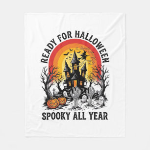 Halloween Haunted House Vintage Scary Ready Shirt_ Fleece Blanket