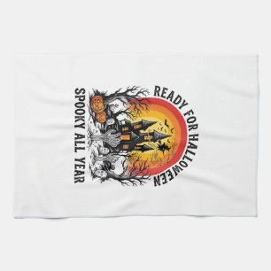 Halloween Haunted House Vintage Scary Ready Shirt_ Tea Towel