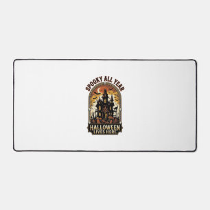 Halloween Haunted House Vintage Spooky All Year_1 Desk Mat