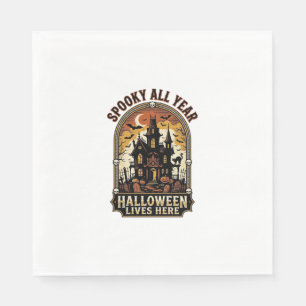 Halloween Haunted House Vintage Spooky All Year_1 Napkin