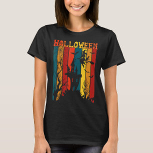 Halloween Haunted House Vintage T-Shirt