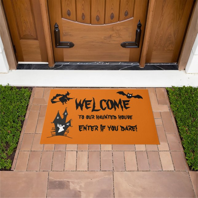 Halloween Haunted House Welcome Door Mat (Outdoor)
