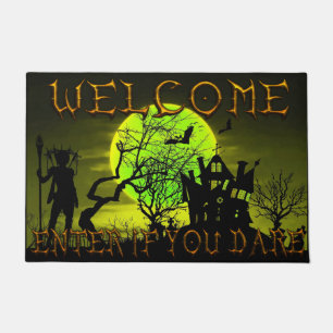 Halloween haunted house Welcome Enter If you Dare Doormat