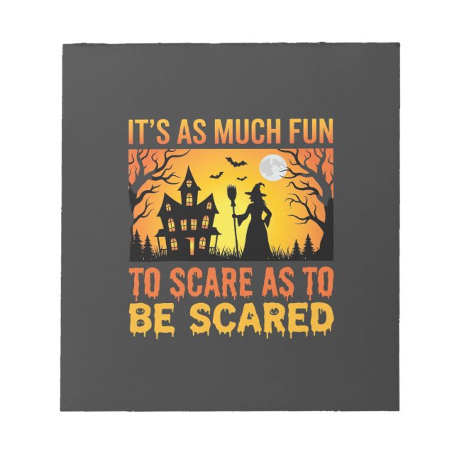 Halloween Haunted House Witch Scare Quote Notepad (Front)
