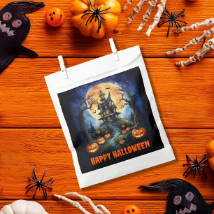 Halloween Haunted House with Pumpkins Party Favour Bags