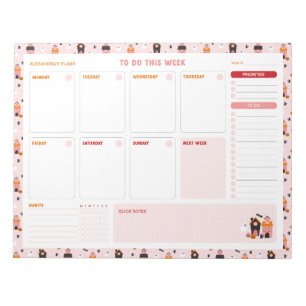 Halloween Haunted Houses Weekly To Do List Planner Notepad