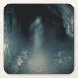 Halloween - Haunted Mine 2 Square Paper Coaster