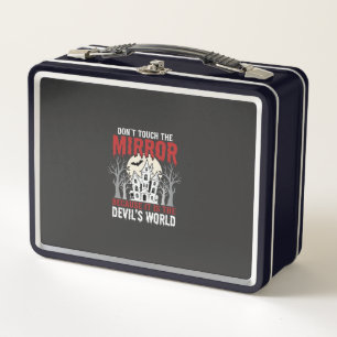 Halloween Haunted Mirror Devils World Graphic Metal Lunch Box