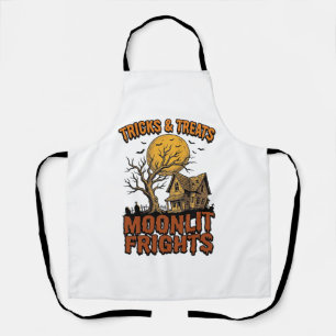 Halloween Haunted Moon Vintage Tree Night Shirt_1 Apron