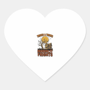 Halloween Haunted Moon Vintage Tree Night Shirt_1 Heart Sticker
