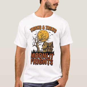 Halloween Haunted Moon Vintage Tree Night Shirt_1 T-Shirt
