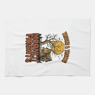 Halloween Haunted Moon Vintage Tree Night Shirt_1 Tea Towel