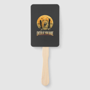 Halloween Haunted Moon Warning Hand Fan