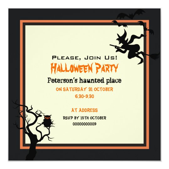 Halloween Haunted Place Party Invitation Square