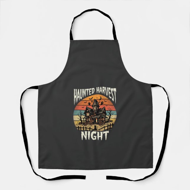 Halloween Haunted Pumpkin Night Apron (Front)