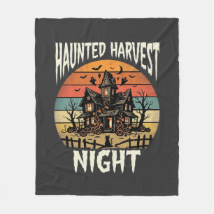 Halloween Haunted Pumpkin Night Fleece Blanket