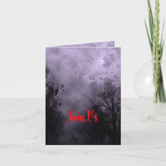 Halloween Haunted Purple Sky Custom Invitation (Front)