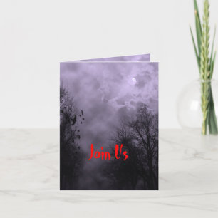 Halloween Haunted Purple Sky Custom Invitation
