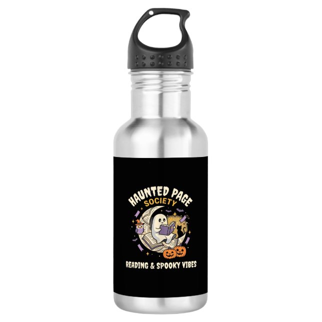 Halloween Haunted Reading Night 532 Ml Water Bottle (Front)
