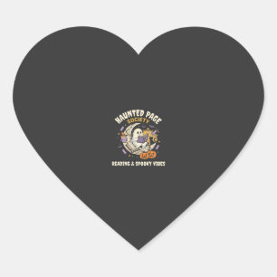 Halloween Haunted Reading Night Heart Sticker