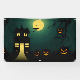 Halloween Haunted Scene Banner