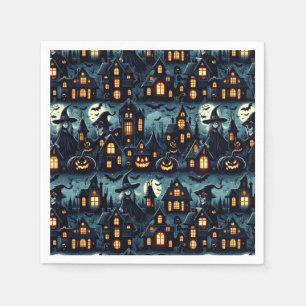 Halloween Haunted Scene Napkin