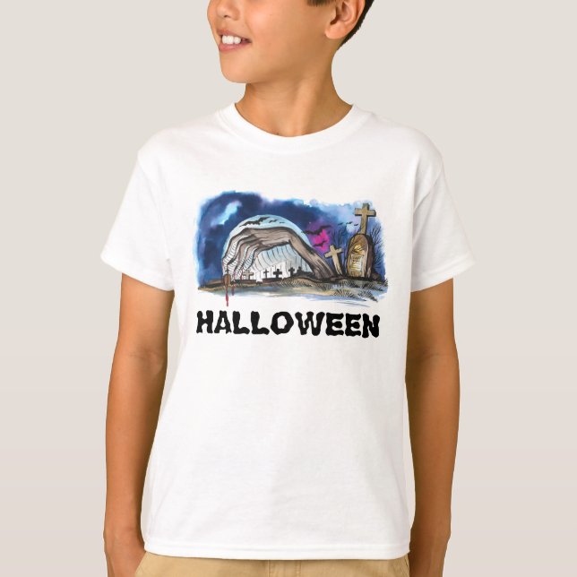  Halloween Haunted Scene  T-Shirt (Front)