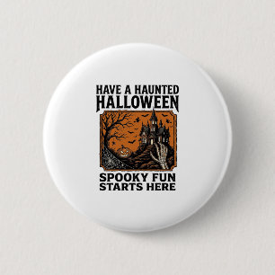 Halloween Haunted Shirt Spooky Vintage Party Desig 6 Cm Round Badge