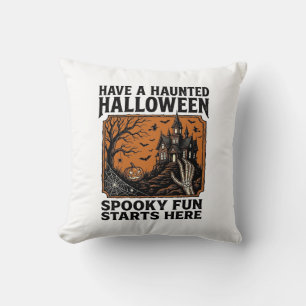 Halloween Haunted Shirt Spooky Vintage Party Desig Cushion