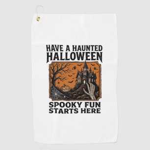 Halloween Haunted Shirt Spooky Vintage Party Desig Golf Towel