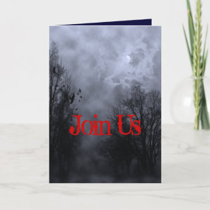Halloween Haunted Sky Blue Mist Custom Invitation