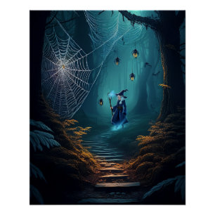 Halloween Haunted Spider Sorcerer Poster