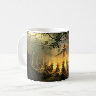 Halloween Haunted Spooky Creepy Scarecrow meeting Coffee Mug