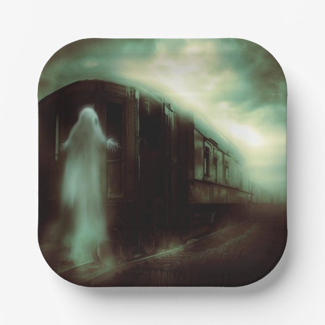 Halloween - Haunted Train 1 Paper Plate (Front)