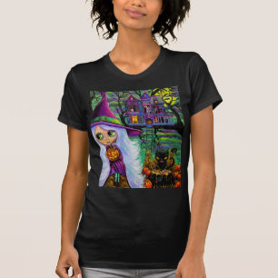 Halloween Haunted Tree House Big Eye Witch Doll T-Shirt