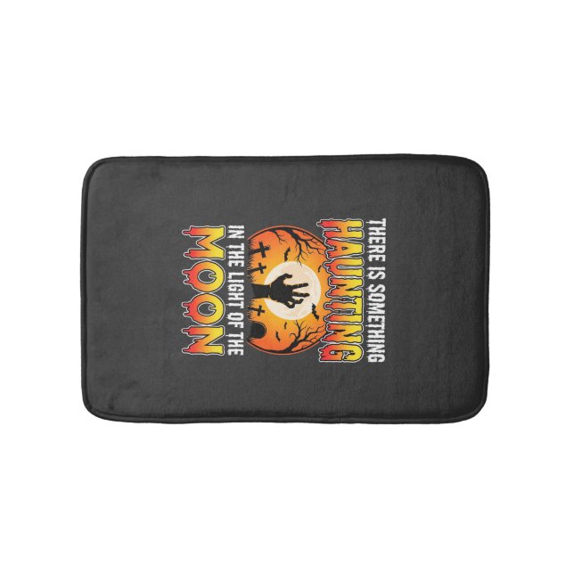 Halloween Haunting Moon Graveyard Horror Bath Mat (Front)
