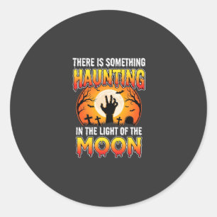 Halloween Haunting Moon Graveyard Horror Classic Round Sticker