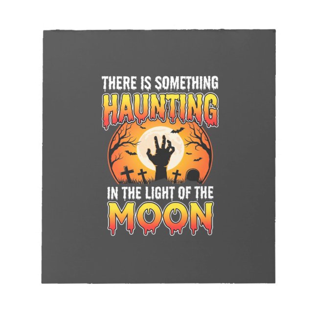 Halloween Haunting Moon Graveyard Horror Notepad (Front)
